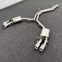 UML Paslanmaz Çelik Ayna Cilalı Egzoz Valfli Susturucu Uzaktan Kumandalı Spor Catback Uçları Audi S4/S5 B9 B9.5 3.0T için