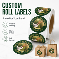 Étiquettes rondes personnalisées en rouleau, couleur intégrale, autocollantes, pour l'emballage de produits de détail avec impression de logo découpé avec précision
