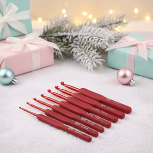 <span class=keywords><strong>Agujas</strong></span> de Tejer Ergonómicas de Aluminio con Mango Suave Rojo, Tipo <span class=keywords><strong>Tulip</strong></span>án, Accesorios para Tejer a Mano - Product Image 1