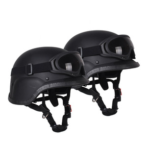 หมวกกันกระแทกแบบเยอรมัน M88 สีดำด้าน วัสดุ PC สายรัดบุนวม ป้องกันภัย รักษาความปลอดภัย หมวกนิรภัยสำหรับปฏิบัติหน้าที่ - Product Image 1