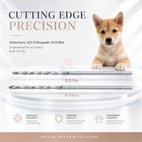 Foret chirurgical orthopédique en acier inoxydable 2,0 mm 3,0 mm pour fixation osseuse des petits animaux, système AO, Baiortho