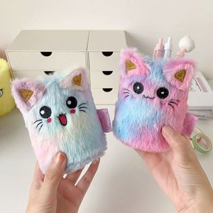 Étui Organisateur de Pinceaux de Maquillage en Peluche Douce et Élégante, Porte-Crayons Arc-en-Ciel Moelleux et Mignon pour Filles - Product Image 1