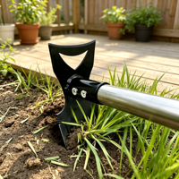Alat Penyiang Gulma dan Garu Kebun dari Baja Anti Karat, Sekop Tugas Berat untuk Mendeteksi Logam dengan Gagang Panjang yang Dapat Dilepas untuk Penggunaan di Rumput, Kebun, dan Lahan Pertanian