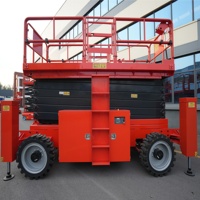 Plateforme élévatrice à ciseaux tout-terrain 4x4 de 14 m avec moteur Kubota pour l'extérieur