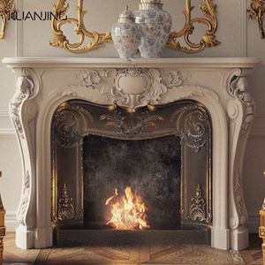 क्लासिक फ्रेंच संगमरमर फायरप्लेस मूर्तियों कार्ारा सफेद पत्थर फ्रीस्टैंडिंग कस्टम आकार होटल विला के लिए कस्टम आकार - Product Image 2