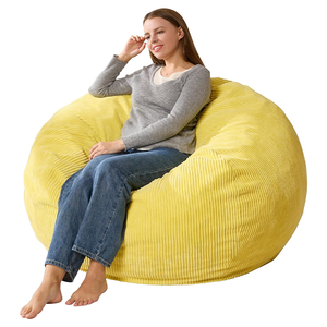 Adults 3.5FT Indoor <strong>Bean</strong> <strong>Bag</strong> Chairs Teardrop <strong>Yellow</strong> Beanbag Chair for Living Room - Product Image 1