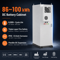 Armoire de batterie DC extérieure 86kWh/100kWh LiFePO4 IP55 à refroidissement par air, 8000 cycles, système de stockage d'énergie C&I avec protection incendie