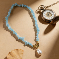 Collier Bohème Perles Bleues et Pendentif Perle Baroque pour Femme – Style Quotidien et Vacances – Idée Cadeau Bijou