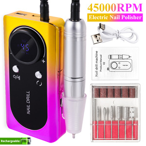 เครื่องเจียรเล็บแบบพกพา 45000 รอบต่อนาที ชาร์จไฟได้ผ่าน USB สีรุ้ง สำหรับทำเล็บเจล ทำเล็บมือ ใช้ในร้านเสริมสวย - Product Image 5
