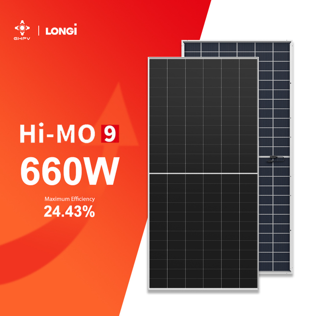 China Large Power Longi Solar Panel Hi-MO9 660 Watt HPDC Bifacial Monocrystalline Solar Panel Price for Home Dual Glass 660w