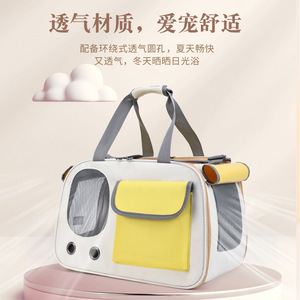 Large capacity breathable single shoulder crossbody bag, summer <b>cat</b> outing bag, portable dog and <b>cat</b> bag, pet bag, pet supplies. - Product Image 2