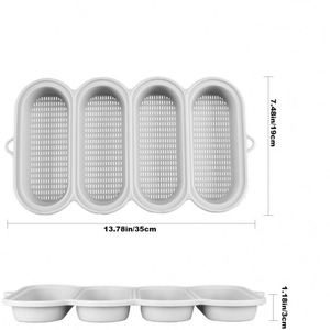 Food Grade <b>Silicone</b> Hotdog Bun Pan Light & Deep Grey Oven Microwave Safe Heat Resistant <b>Baking</b> Dish - Product Image 3
