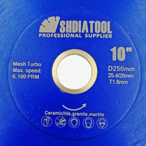 SHDIATOOL Disco Diamantato Turbo X-Mesh Pressato a Caldo 8/9/10/12 Pollici, Lama <span class=keywords><strong>da</strong></span> <span class=keywords><strong>Taglio</strong></span> a Secco/Umido per Piastrelle e Marmo - Product Image 3