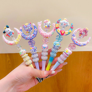 <span class=keywords><strong>Stylo</strong></span> Gel Rotatif DIY Kuromi Moon Pen, Papeterie Mignonne Dessin Animé avec Perles et Strass, <span class=keywords><strong>Stylo</strong></span> Bille My Melody Cinnamoroll - Product Image 6