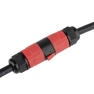 Customizable Red Male and Female Plug Quick Connect Lever Screwless IP68 Waterproof Electrical Cable Connector