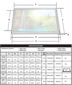 Công Nghiệp Mới 10.4-<span class=keywords><strong>19</strong></span> <span class=keywords><strong>inch</strong></span> Android Panel PC <span class=keywords><strong>LCD</strong></span> cảm ứng điện dung màn hình với USB/DVI giao diện 10 điểm cảm ứng - Product Image 4