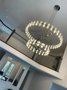 RHOEM <strong>Glass</strong> Marble Crystal Chandelier <strong>Ceiling</strong> <strong>Light</strong> <strong>for</strong> Living Room Staircase Chandelier Luxury Crystal Round Chandelier Custom - Product Image 3