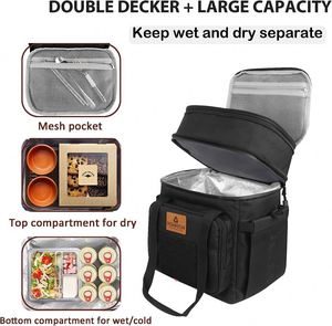 Échantillon Gratuit : Grande Boîte à Lunch Isotherme, Sac Repas Double Compartiment Robuste et Durable, Sacs Glacières Anti-Fuite pour Hommes et Femmes - Product Image 3
