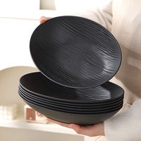 Assiette à dîner ovale moderne en plastique écologique et durable de 11 pouces, résistante au micro-ondes, sans BPA, non toxique, pour steak, pâtes, fruits, salades