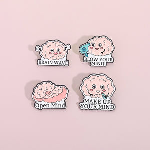 Questions de santé mentale esprit ouvert cerveau émail broche personnalisé maquillage votre esprit broches sac à dos revers Badge bijoux cadeau pour les amis - Product Image 2