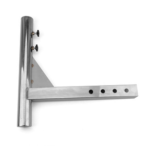 Getitall Flagpole Bracket Kit Stainless Steel Matte Silver For Camping Truck <b>Trailer</b> <b>Cargo</b> Carrier Mount - Product Image 2