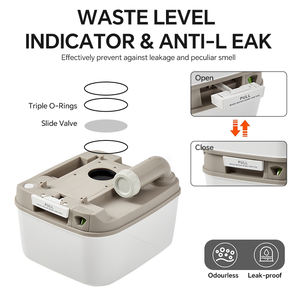 HOMFUL 부드러운 표면 분리형 디자인 캠핑을위한 수납 공간이있는 RV 캐러밴 휴대용 화장실 - Product Image 2