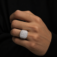 Nuovi Arrivi: Anello da Uomo di Lusso in Argento Massiccio S925 con Moissanite VVS Iced Out, Design Hip Hop con Incastonatura Invertita, Gioiello da Uomo