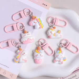 Porte-clés Licorne Kawaii en Résine CHENXI, Dessin Animé, Impression UV, Étanche, Tendance Mode, Pendentif Promotionnel pour Sac à Dos - Product Image 2