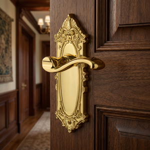 Degol European Style Modern Brass Hotel Plate with Right Handed Portofino Lever Single <b>Dummy</b> Door Handle Easy Installation - Product Image 3
