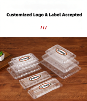 Boîtes d'emballage alimentaire transparentes en plastique PET avec revêtement UV, personnalisables, pour pâtisserie, gâteaux, emballages en plastique