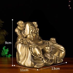 Cinese Fengshui Ridere Buddha Seduto con 5 Bambini Statua Attirando La <span class=keywords><strong>Felicità</strong></span> in Famiglia Decorazione di Raccolta - Product Image 3