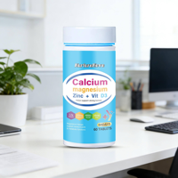 Cápsulas de Calcio, Magnesio y Zinc con Vitamina D3, 60 Unidades, Suplemento Diario para el Apoyo Inmunitario en Adultos