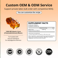 Capsules de Gomme Mastic OEM ODM Marque Privée 1000mg – Soutient la Santé Gastrique et du Dodécan, Végétalien, Sans OGM, Sans Gluten, Complément Alimentaire
