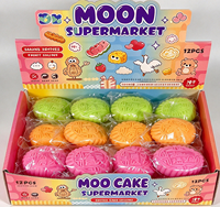 Jouet anti-stress souple en forme de gâteau de lune chinois, jouet fantaisie à presser pour soulager le stress, jouet de décompression rempli de farine pour enfants