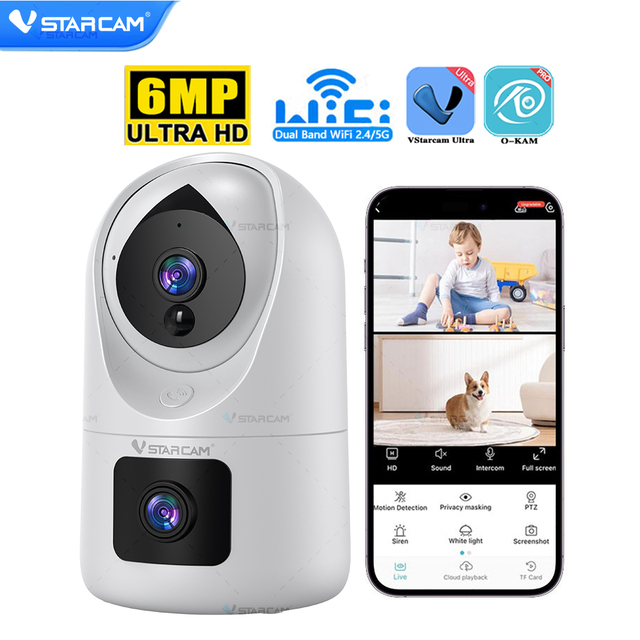 CB91DR 6MP Baby Monitor Camera Dual Band WiFi 5200mAh Battery One Button Talk Two Way Audio Human Detection Night Vision Cloud