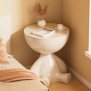 Simple en plastique grand ménage salon canapé Table <span class=keywords><strong>d</strong></span>'appoint multifonction petit support de rangement Table basse mobile Style crème - Product Image 4