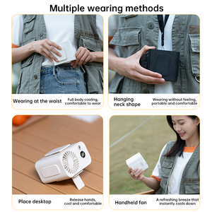 2024 Thiết Kế Mới 5 Bánh Có Thể Sạc Lại Ngoài Trời Làm Mát <span class=keywords><strong>Fan</strong></span> Sạc Ngân Hàng LED Đèn Pin Cổ Wearable Xách Tay Eo Clip <span class=keywords><strong>Fan</strong></span> - Product Image 3