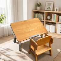 Ensemble bureau et chaise pour enfants à hauteur réglable, table d'étude ergonomique pour enfants avec réglage de 0 à 45 degrés °   Bureau inclinable pour la maison, l'école et la crèche