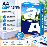 Papel de Copia A4 Blanco de Alta Calidad al por Mayor, 500 Hojas/Resma, 70, 75, 80 Gsm, 100% Pulpa de Madera, Sin Recubrimiento, Papel para Impresión Aséptica