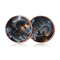 Nouvelle pièce commémorative en cuivre pur .999 de 1 once, design Dragon de la Tempête, Impression UV, Dragon Tueur Épique, 2026