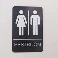Panneau de signalisation ADA moderne personnalisé pour entreprises - Panneau de signalisation de salle de bain conforme ADA avec braille