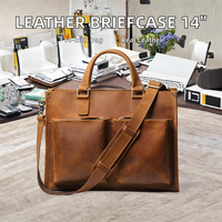 Sac à main en cuir véritable pour homme, sac messager Crazy Horse, sac vintage pour le travail et les voyages