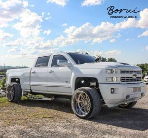 Jantes de camion Borui Kg1 24 pouces 20x10 20x12 noires à face usinée 4X4 5X127 5x139.7 6x139.7 Jantes en alliage concave à mailles profondes - Product Image 6