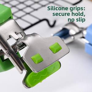 Mehrfarbige Antihaft-<span class=keywords><strong>Mini</strong></span>-Zange aus Edelstahl mit Kunststoffgriff, Spülmaschinenfest, Küchenutensil für Teller und Schüsseln - Product Image 5