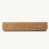 Table basse/à thé convertible RH moderne avec rangement, 2 tiroirs cachés, console en bois clair CIRO, grain lisse, style minimaliste pour entrée de maison
