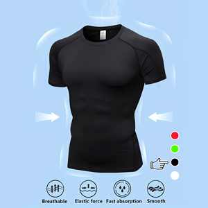 Completo Set Sportivo da <span class=keywords><strong>Uomo</strong></span>: T-Shirt a Compressione in Maglia e Pantaloncini Aderenti, Elasticizzati, <span class=keywords><strong>Slim</strong></span> <span class=keywords><strong>Fit</strong></span>, Stampati, Ideali per il Fitness e lo Sport - Product Image 4