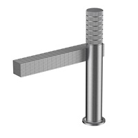 Robinet de lavabo de salle de bain moderne minimaliste en cuivre massif, finition or rose, avec poignée unique, cartouche céramique, à poser sur le comptoir, pour eau chaude et froide
