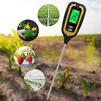 Testeur d'humidité 4-en-1 pour sols : pH/Lumière/Température/Humidité – Outil de soin des plantes pour fleurs, plantes en pot, jardins, fermes, pelouses
