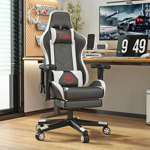 Muebles de oficina de lujo para el hogar Gamer <span class=keywords><strong>Sillas</strong></span> Racing Juegos de ordenador Silla reclinable de cuero para juegos con reposapiés - Product Image 6