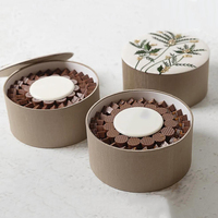 Emballage personnalisé de boîte de dattes de chocolat brodées perlées en or boîtes de cadeau de chocolat à dessert vides rondes de luxe avec logo